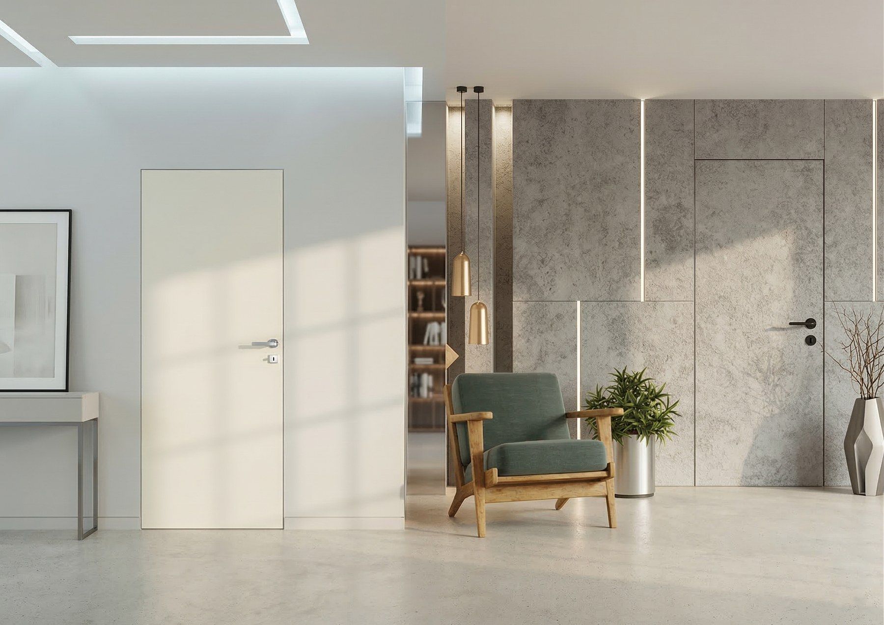 Portes lisses affleurantes (image d’illustration)
