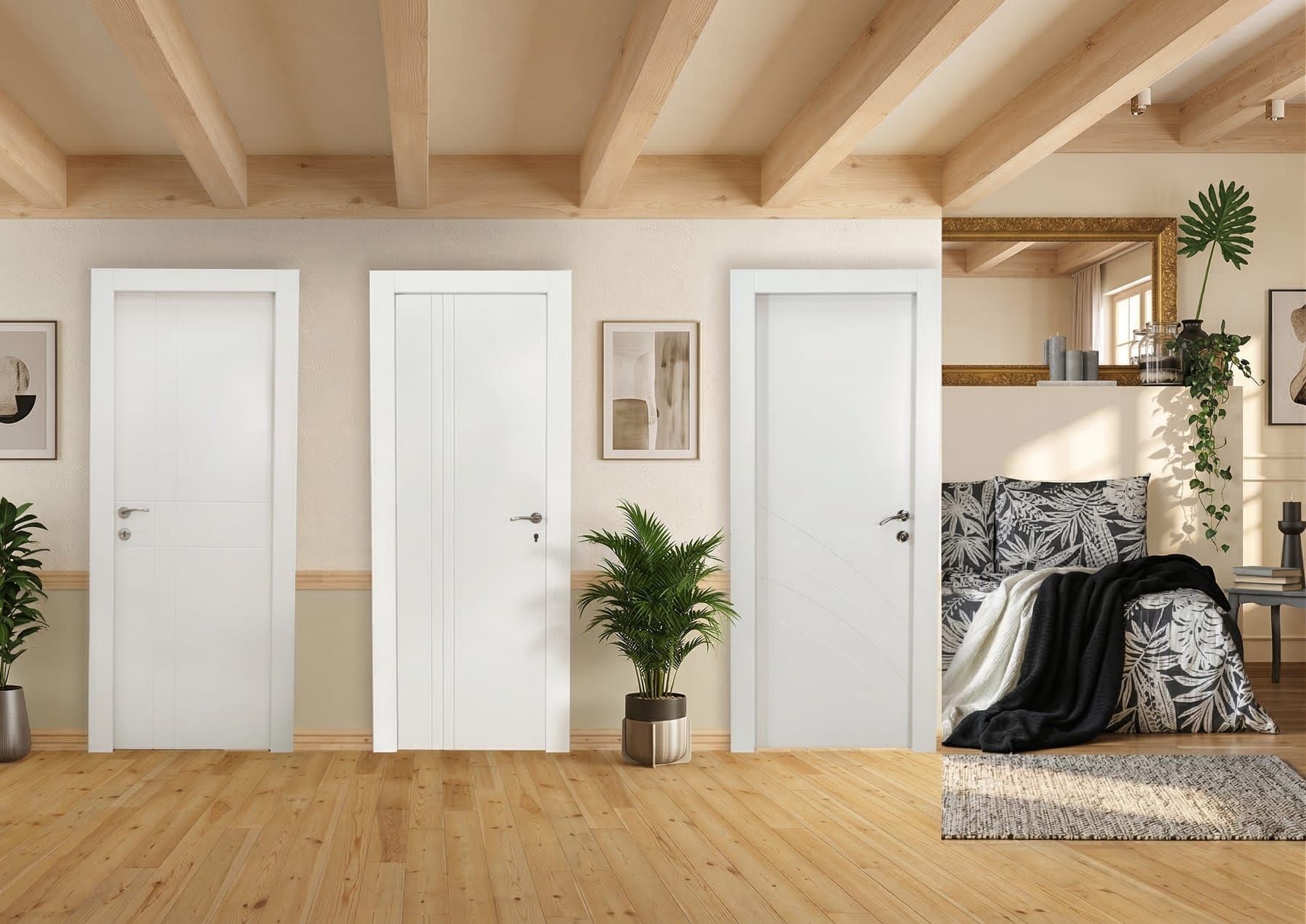 Portes design à rainures (image d’illustration)